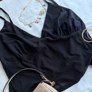 Black Mesh Babydoll Tank